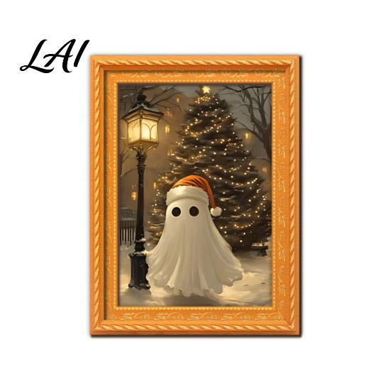 Festive Home Office Whiteboard Magnets Small Fridge Picture Frame Funny Ghost Pattern Magnetic Vintage Decorative for Metal Surfaces Mini Gold Frame