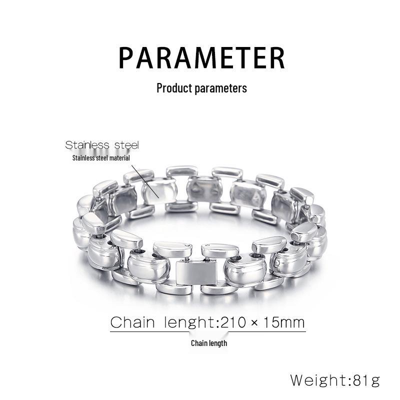 Punk Polished Stainless Steel Men's Geometric Bracelet – Fade Resistant