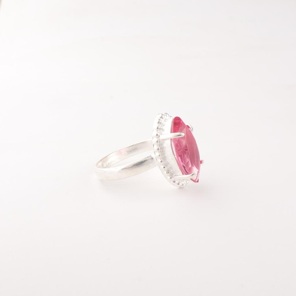Pink Tourmaline Gemstone 925 Sterling Silver Jewelry Handmade Ring Gift For Mom RR-64-8