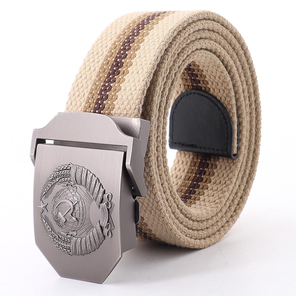Dicker Canvas Gürtel mit Legierungsschnalle für Freizeithosen