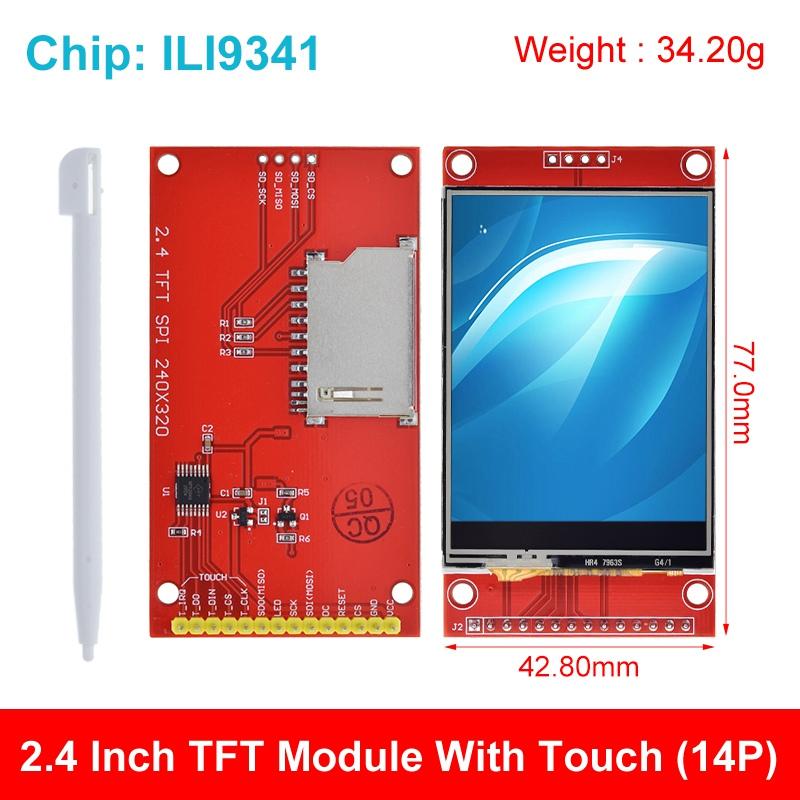 2.4 inch 240x320 SPI TFT LCD Serial Port Module 5V/3.3V Micro SD Card ILI9341 / ST7789V LCD Display With Touch / NO Touch