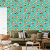Foxes in front of dots wallpaper for living room and bedroom 50x1000
