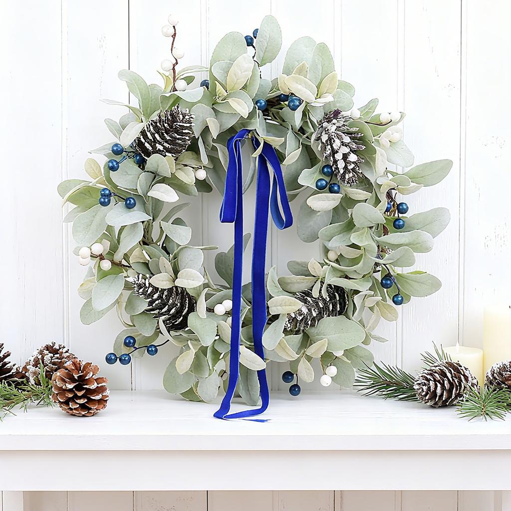 Grass Simulation Wreath Window Decoration Wall Hanging, Simulation Plant Berry Vine Ring Pendant