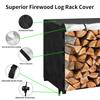 Log Rack Cover Outdoor Waterproof Wind/Snow Proof Firewood Covers Log Storage Covering for Patio Garden Backyard Oxford Fabric