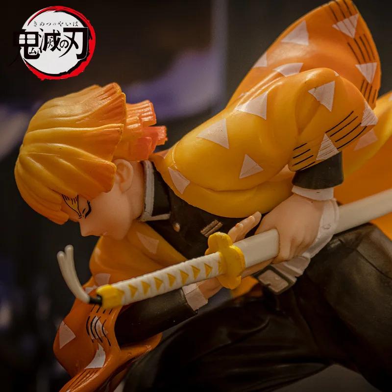 15cm Anime Demon Slayer Action Figure Model Agatsuma Zenitsu Collection Accessories Model Doll Toys