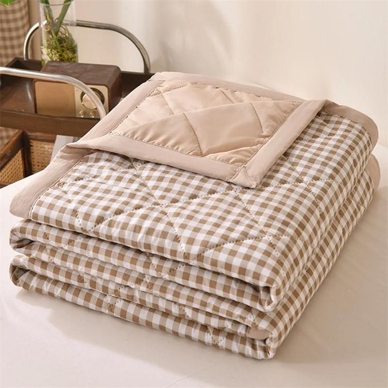 Sommerlett dyne Myk Klimadyne Fire Sesonger Dyne Maskinvaskbar Enkel Dobbel Teppe Ultrasonisk Vattert Dyne