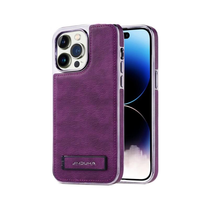 Suitable for Apple 13 Phone Case Stand, Leather 14promax Full Cover, IPhone15 Anti-drop Business Men 12 Leather Case