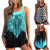 Women's Sexy Slim Printed Camisole Split Bikini Plus Size Swimsuit (Two-Piece Set)