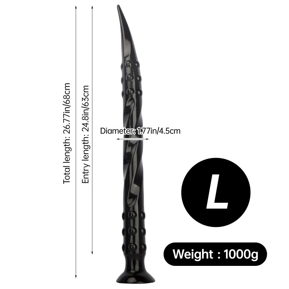 Plug Anal PVC Noir Extra Long Dilatateur Anal Jouet Sexuel Strap-on Pénis Dick Réaliste Grosse Queue Fisting