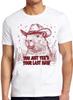 Western Capybara Retro Cowboy Animal Funny Gift Tee T Shirt 2436