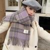 2025 Autumn and Winter Women's Imitation Cashmere Scarf Light Luxury Quality Soft Warm Plaid English Shawl Thickened Scarf