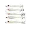 5PCS Hard Fishing Lure Simulation Squid False Bait Hooks Artificial Squid Double Hook JigLuminous White