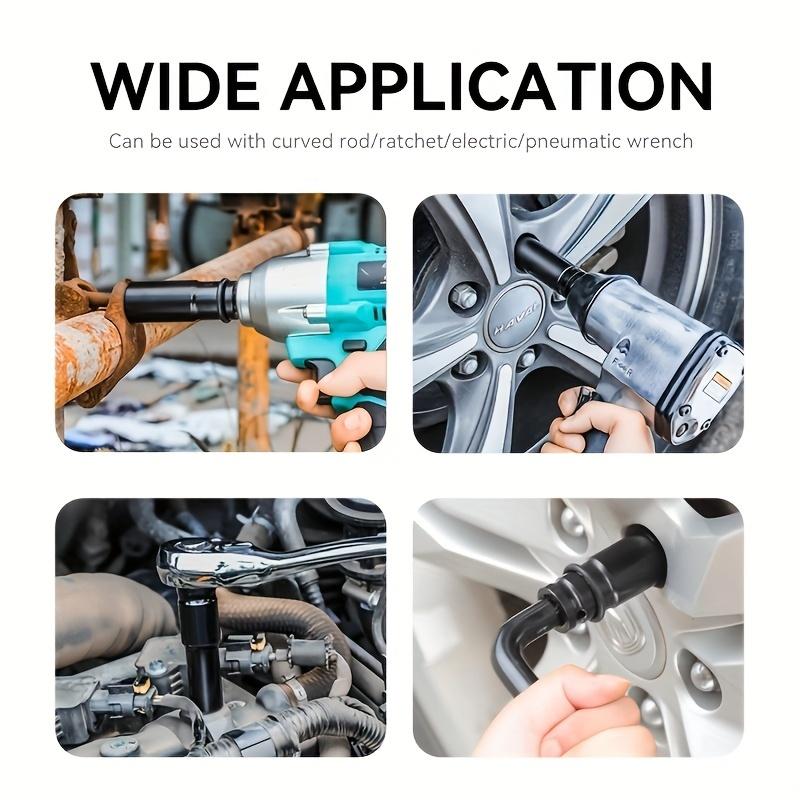 3pcs Set Auto Repair Tools Deep Air Impact Socket For Torque Wrench Ratchet Socket Wrench Magic Handle Multifunctional Handheld