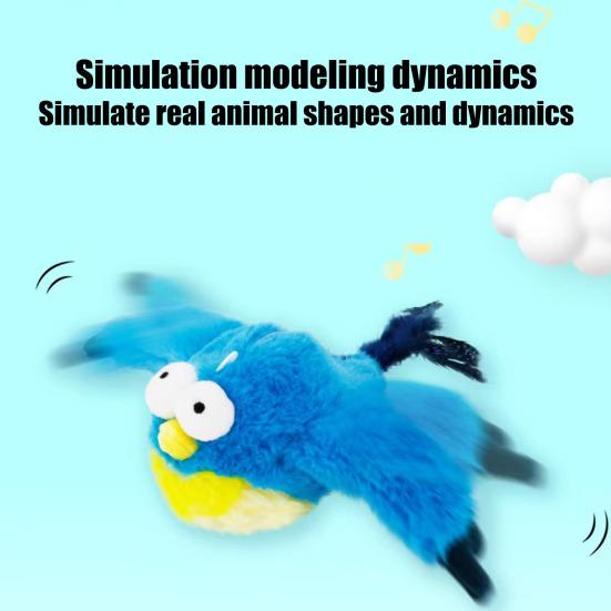 Yousheng Flapping Bird Cat Toy Rechargeable Flapping Sparrow with Chirping Sounds Catnip Interactive Plush Bird Toy for Cats Play And Exercise