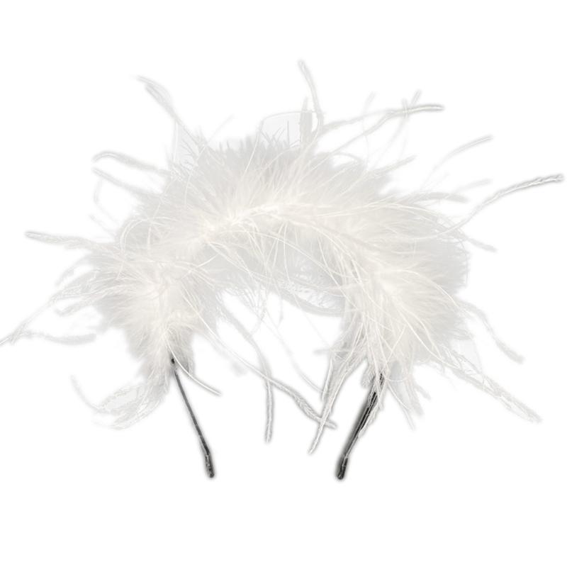 Girls Headband Scrunchies Feather Design Hair Hoops for Special Events Stage Show Plain Color Gorgeous Hair Accessories