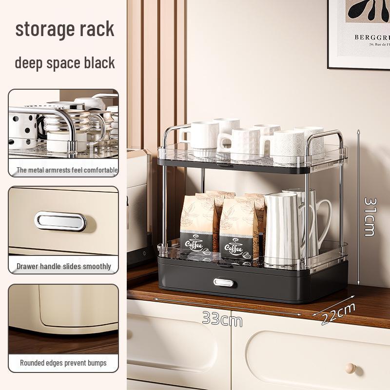 Luxury Water Cup Storage Rack with Draining Tray