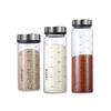 YOMDID High Borosilicate Glass Seasoning Can Pepper Spice Shaker Kitchen Salt Sesame Solid Condiment Seal Bottle With Rotary Lid