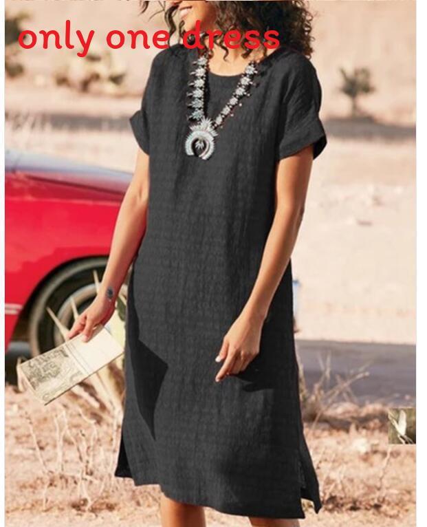 Casual Short Sleeve Dress With Spliced Polyester Fabric For Women Spring 2022