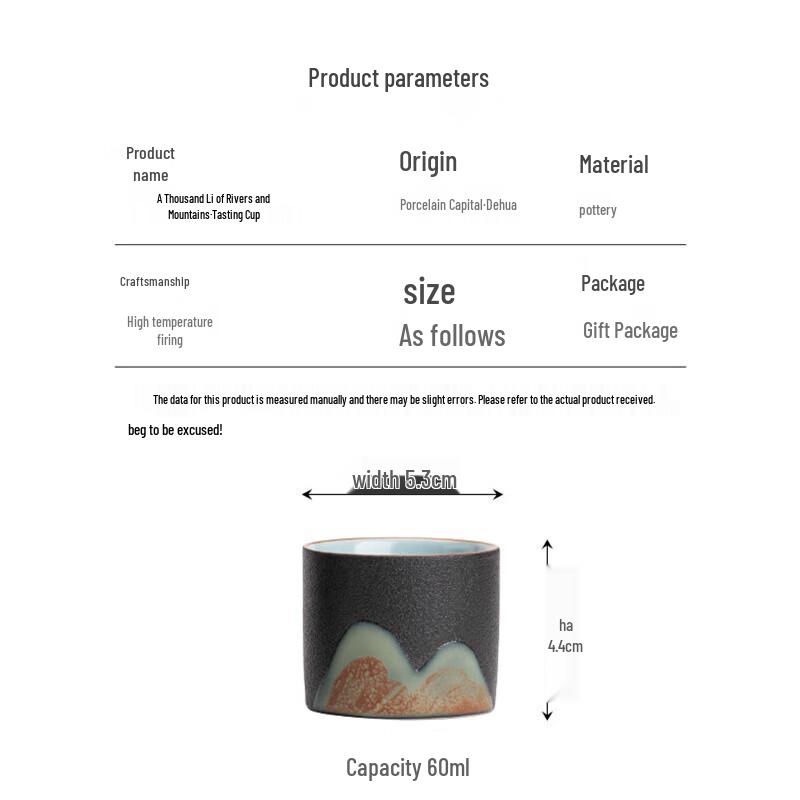 Sushine 'A Thousand Li of Rivers and Mountains' Hand-Painted Ceramic Gongfu Tea Set