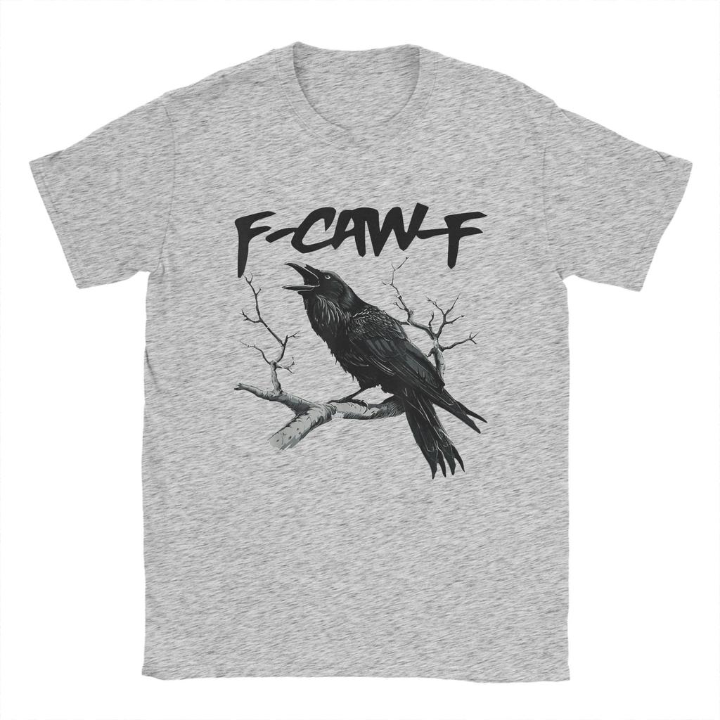 F Caw F Black Bird T-Shirt Beach  Cotton T Shirts For Men's Harajuku Print Tshirt Short Sleeve Classic Top Tees