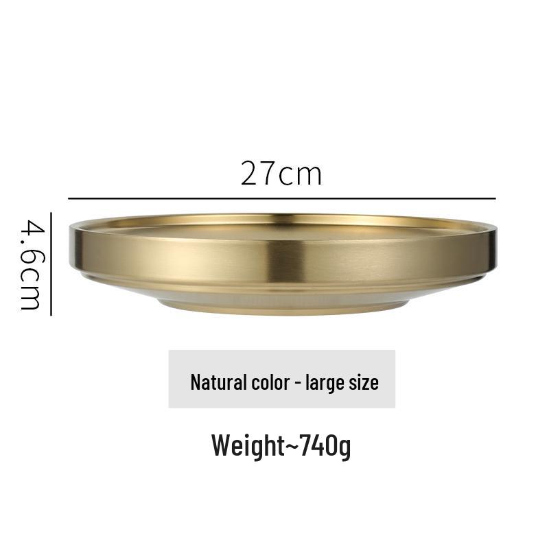 Korean Style Gold Double-Layer Stainless Steel Plate for BBQ & Hot Pot