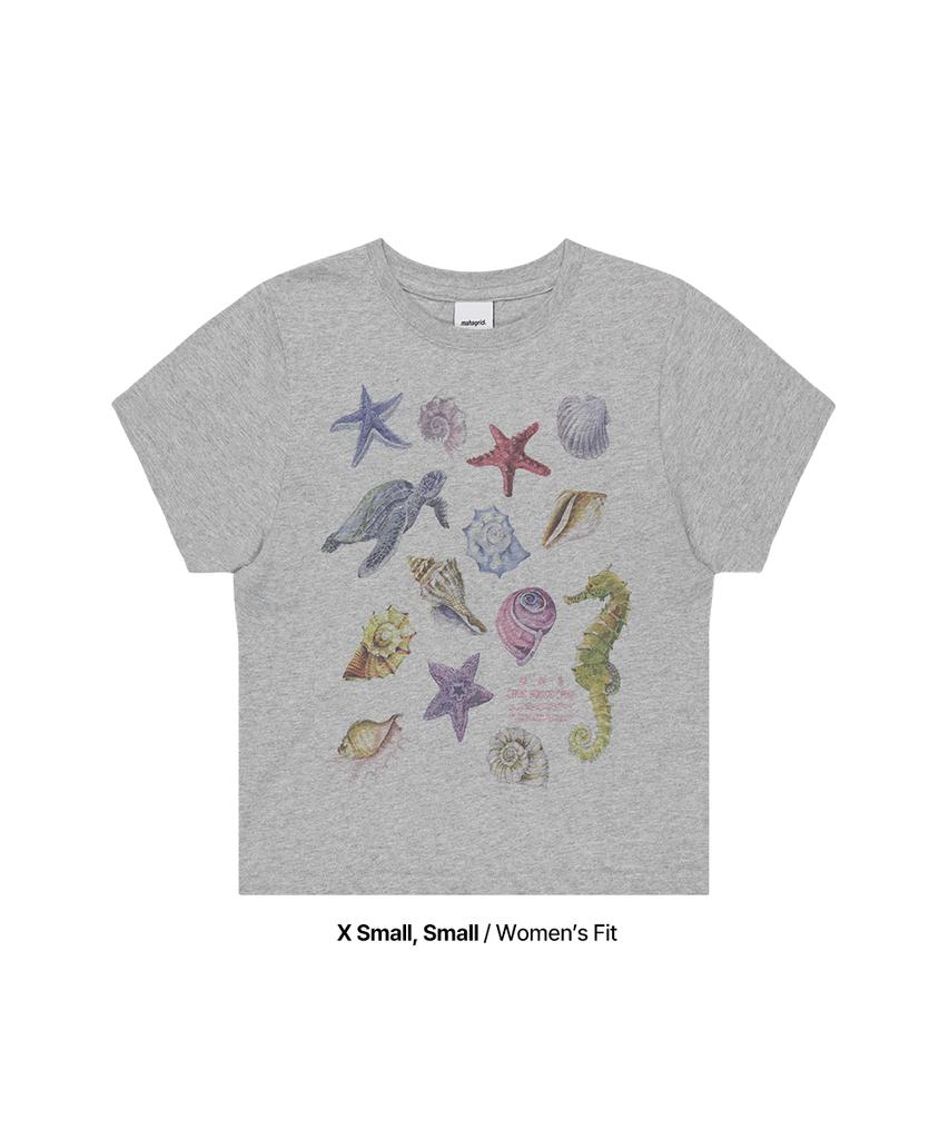 MAHAGRID Sea Shells Tee Gray(Mg2Gmmt524A)