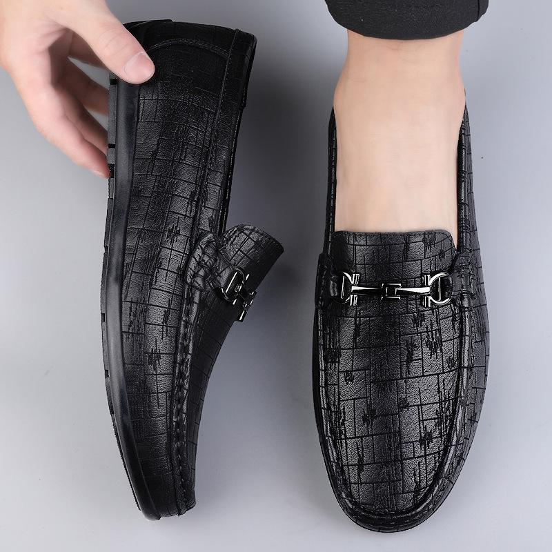Men's shoes 2025 summer new high-end formal business leather shoes outdoor one-pedal soft-soled comfortable Doudou shoes men