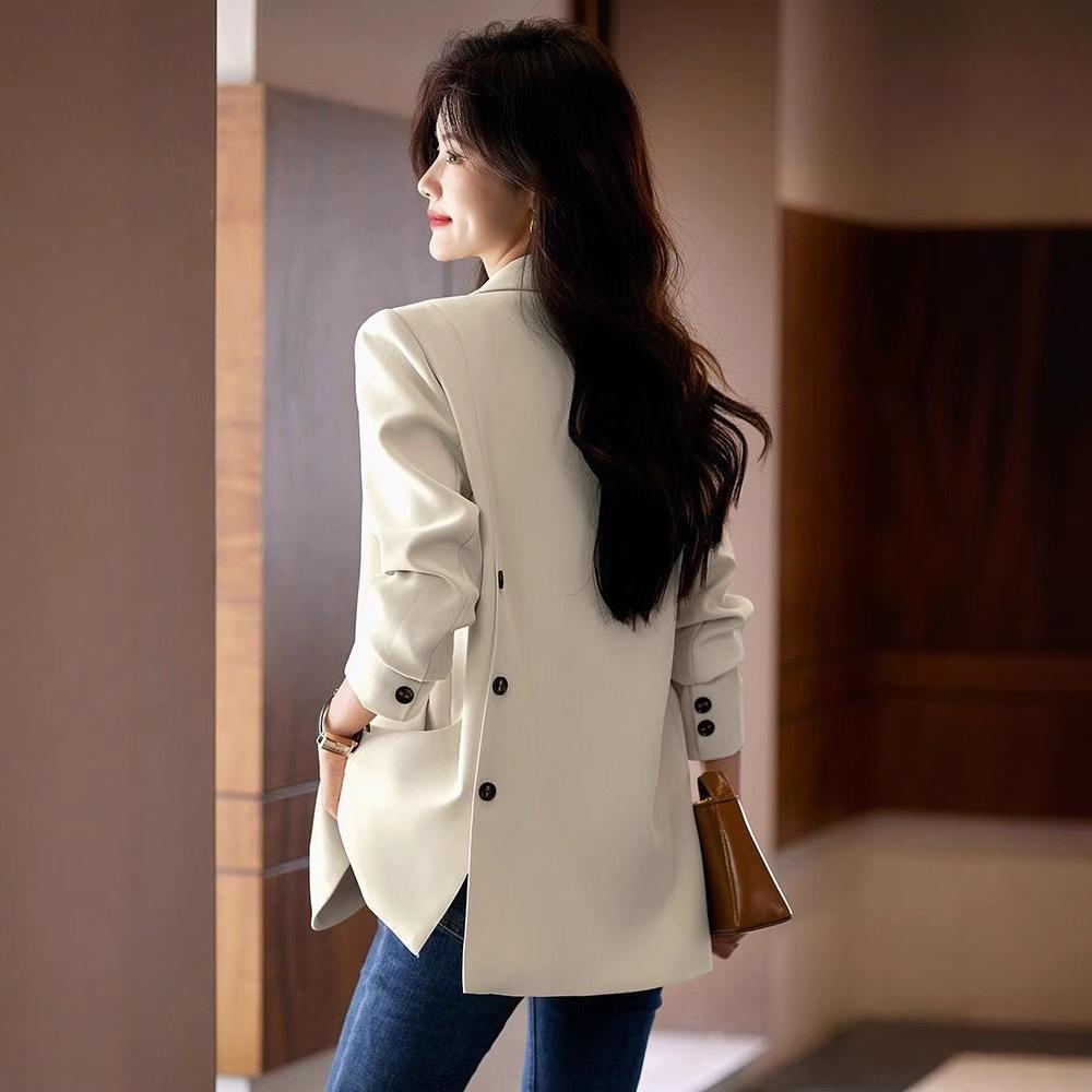 Four Seasons Suit Jackets Women Clothing Blazer Spring Autumn Coat Korean Chic Long Sleeve Tailored Buttons Solid Coats