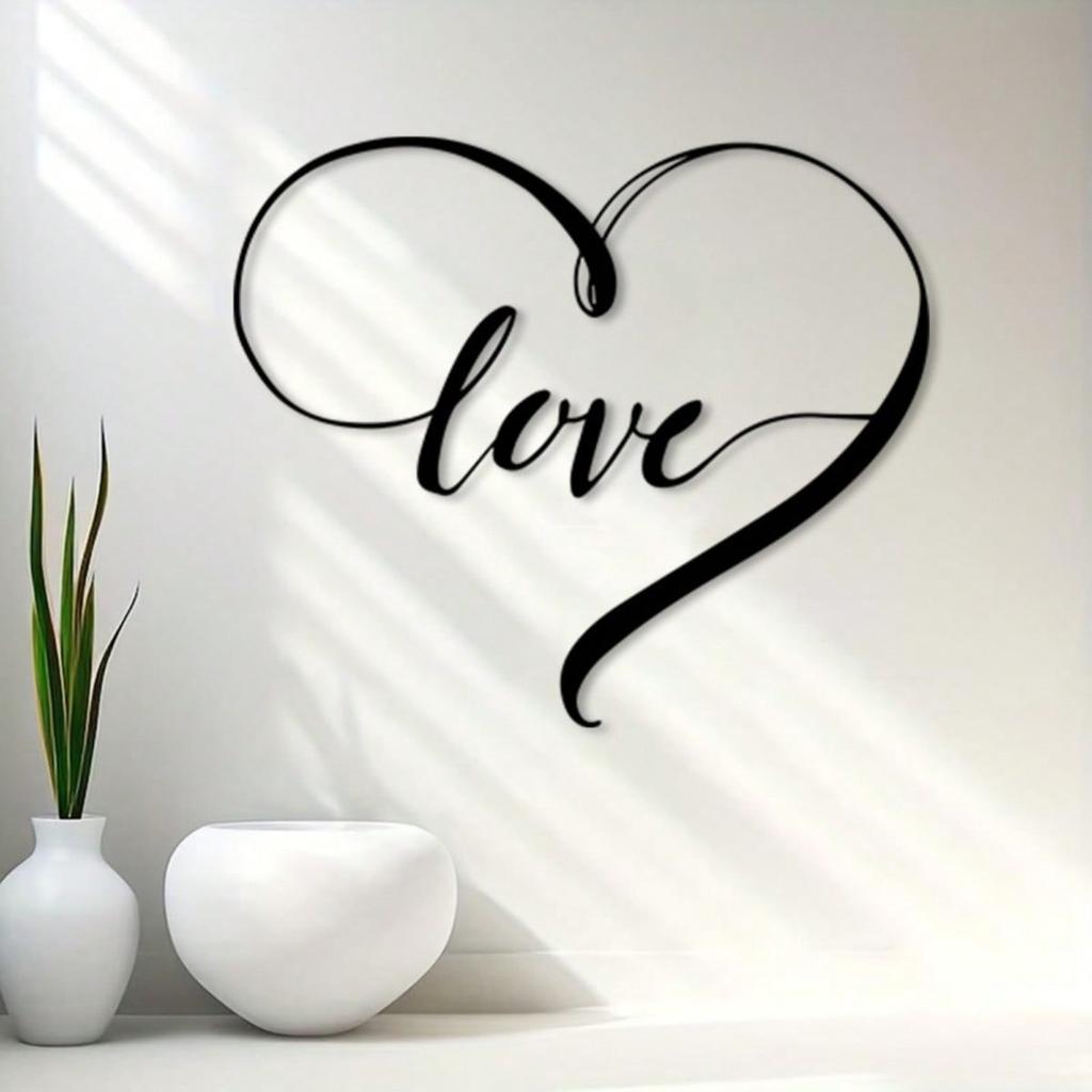 Metal Wall Art Heart Decor Romantic Home Office Wedding Valentine Gift