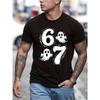 Mens T-Shirt | Funny Design with 6 & 7 Print, Casual Crew Neck Short Sleeve Tee for Parties, Daily Wear & Outdoor - Machine Washable, All-season