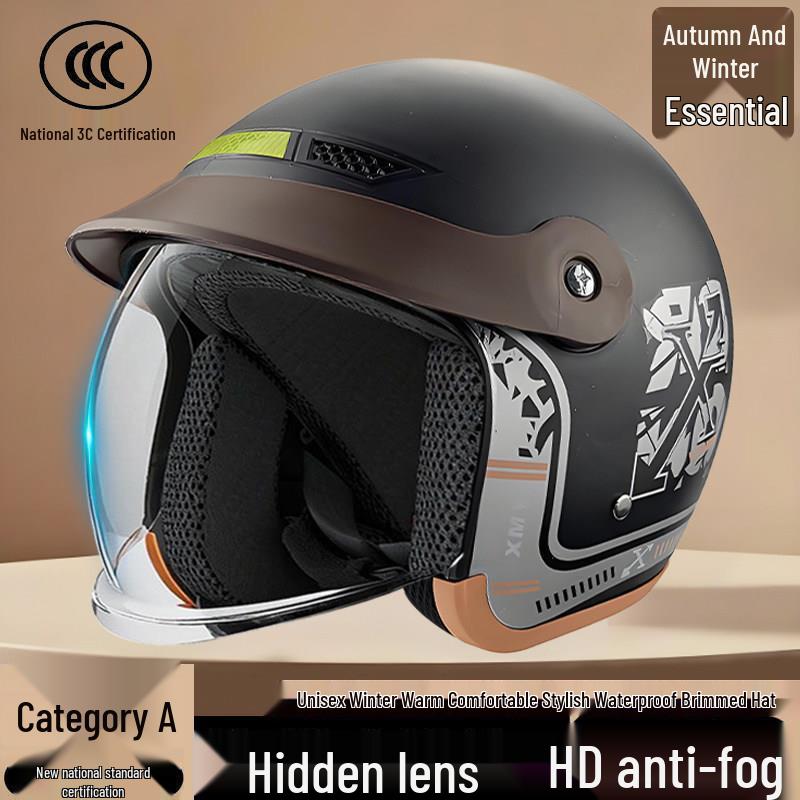 3C Certified Universal Electric Scooter Helmet with Ear Protection and Warm Neck Gaiter for All Seasons
