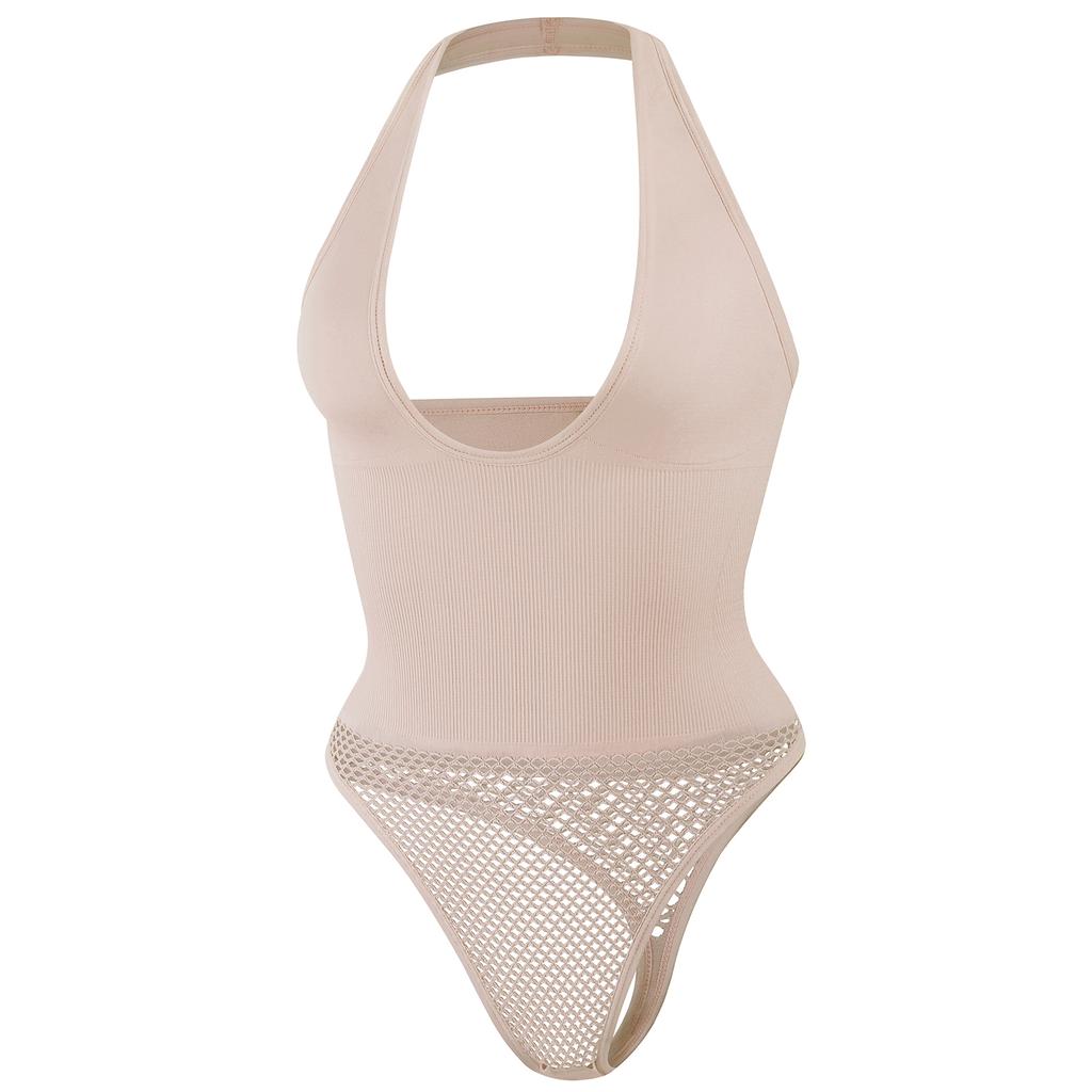 Shapewear Bodysuits for Women Sexy Sleeveless Halter Tops Summer V Neck Leotard Going Out Backless Bodycon One Piece Body Shaper