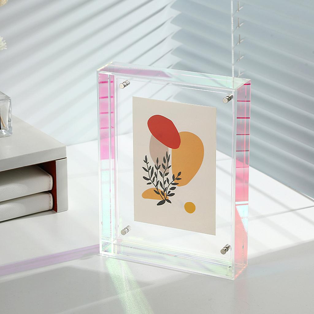 Cornice per Foto Acrilica Plastica Rettangolare Vuota Porta Cornice per Foto Custodia a Due Lati Trasparente Struttura per Disegno Decorazioni per la Casa