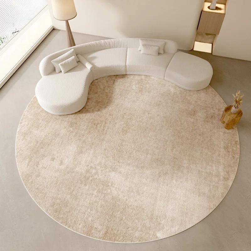 Maillard Color Carpets for Living Room Wabi-sabi Style Bedroom Decor Plush Carpet Fluffy Soft Round Log Rug Large Area Thick Mat