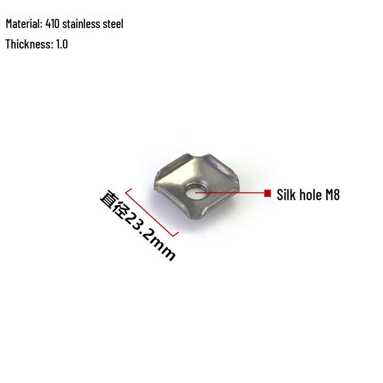 Stainless Steel Square Tube Connector with Threaded Hole for Storage Rack Assembly