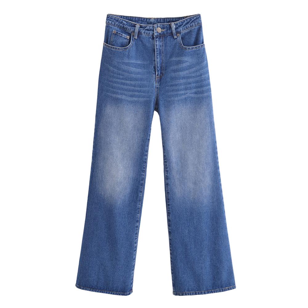 

Spring 2025 Women s Casual Slimming Mid-Waist Straight-Leg Jeans M