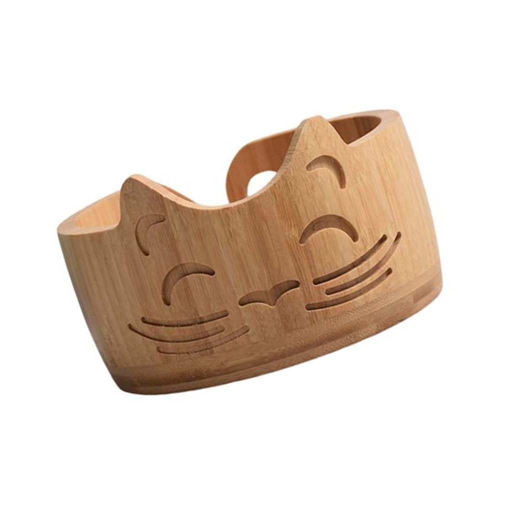 Knitting Bowl 17x10cm Wood Cats Shape Easy To Use for Mother Grandmom Craft Lovers Organizing Crochet Supplies