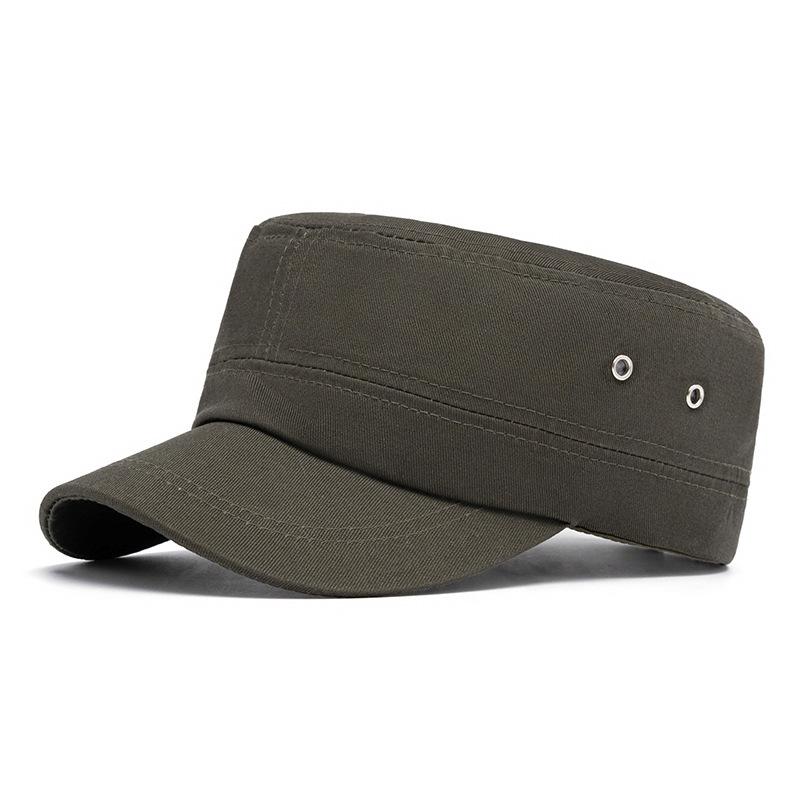 Men's Cotton Cap Solid Color Flat Cap Outdoor Sports Cap Sunscreen Cap