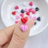 50Pcs New Cute Resin 8mm Mini Heart-shaped Series Flat Back Manicure Parts Embellishments For Hair Bows Accessories