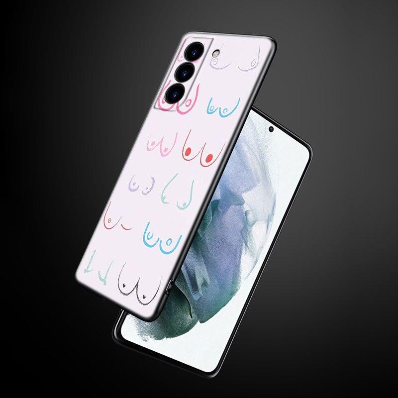 

Чехол для телефона Boobs Art Print для Samsung Galaxy S22 Pro S21 S20 Ultra FE S10 Lite 5G S10E S9 S8 Plus, мягкий черный чехол из ТПУ Samsung S8