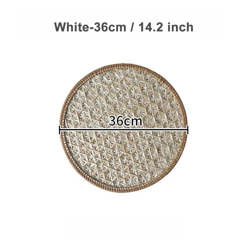 Nordic Rattan Decorative Tray Natural Wicker Handwoven Home Decor Rattan Insulation Mat Southeast Asian Ethnic Wall Decoration