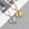 Pendentif Lune Baisée par le Soleil Européen et Américain Collier pour Femme Rétro Populaire Bijoux en Acier Titane