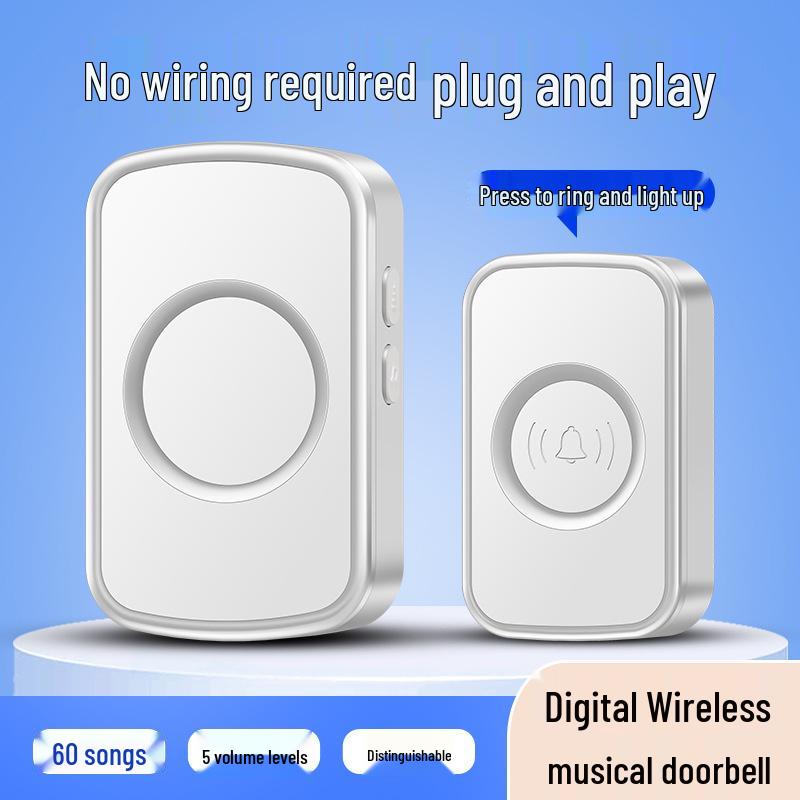 Wireless Doorbell with Remote Control and Plug-in Receiver for Home Entryway and Elderly Call Assistance