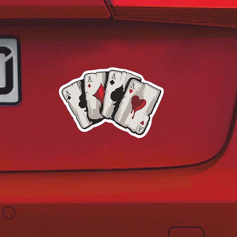 Car Window Stickers Playing Cards Vinyl Stickers Motorcycle Car Decoration