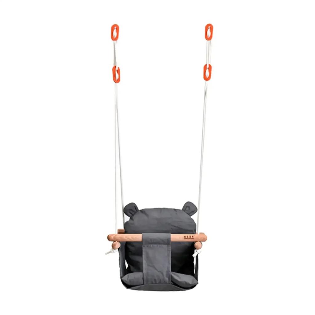 Safe Wooden Baby Rocking Chair Canvas Swing Chair Indoor Outdoor Durable Baby Swing Kindergarten Backyard Park Play Equipment