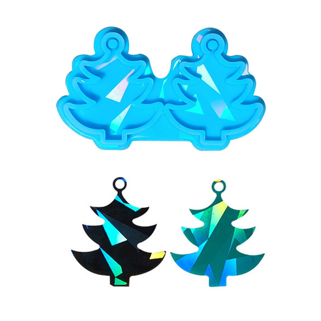 Christmas Silicone Molds Holographic Epoxy Resin Mold DIY Keychain Pendant Mold Handmade Jewelry Tool Easy to Clean