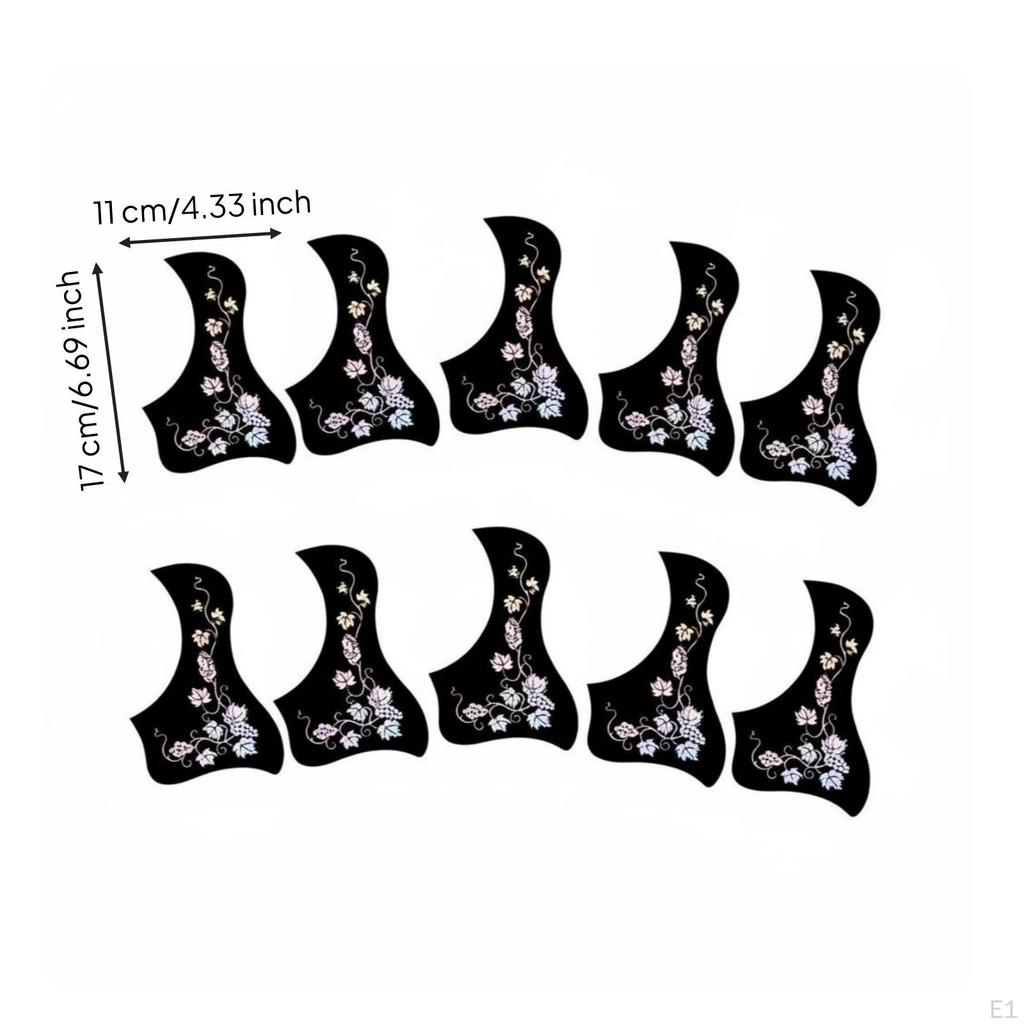 10 Pieces Sound Hole Pickguard Self Guitar Cover Shielded Grape