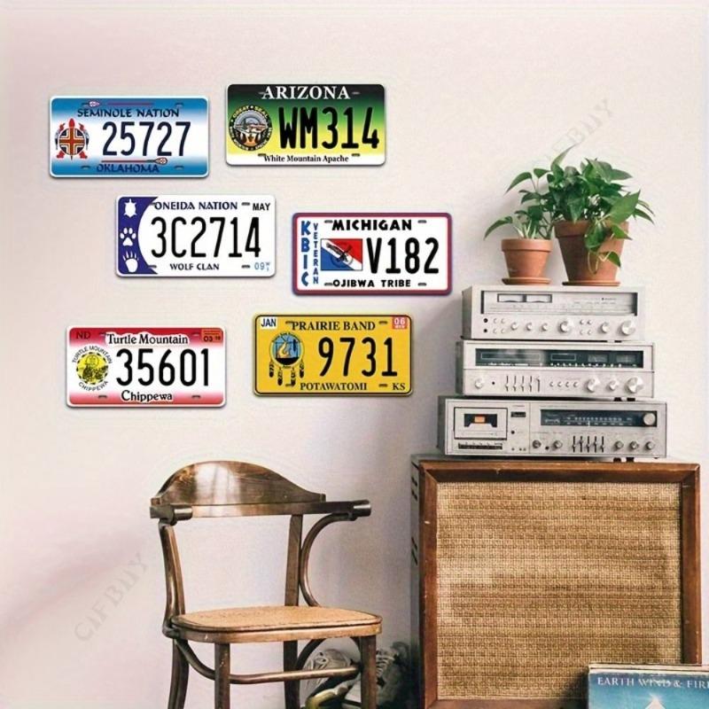 USA Souvenir License Plate, Metal Car Wall Decor 15x30cm