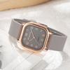 Square Ladies Watch Silicone Strap Casual Quartz Wristwatch for Women