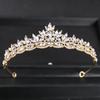 Goldfarbene Luxus-Kristall-Hochzeitstiara und Kronen Party Strass Abschlussball Braut Diadem Krone Tiara für Damen Braut Haarschmuck